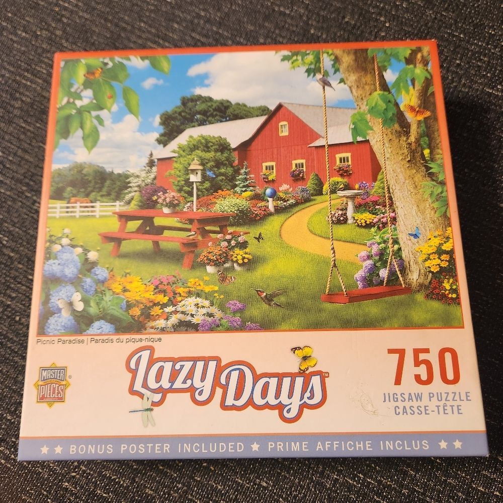 Jigsaw Puzzle 750 pieces Lazy Days Barn, Flowers, Picnic Paradise